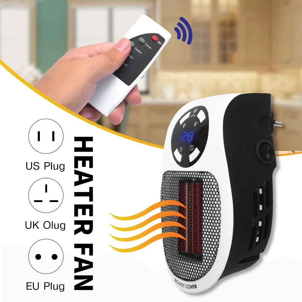 Electric mini heater, Alphawarmer electric heating, low energy consumption, ultralight, remote-controlled