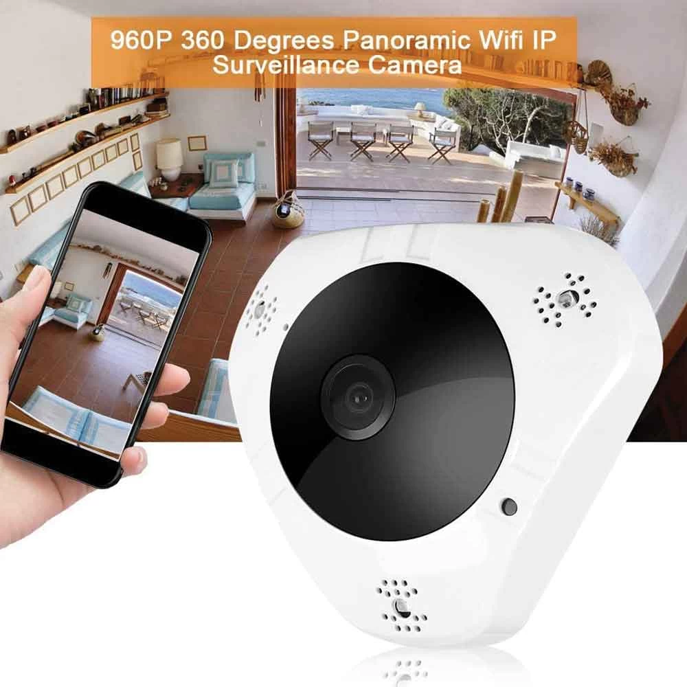 WIFI FISHEYE IP CAMERA, 360° PANORAMIC, VIDEO SURVEILLANCE WITH REMOTE SOUND, HD IMAGE QUALITY AND BI-DIRECTIONAL SOUND