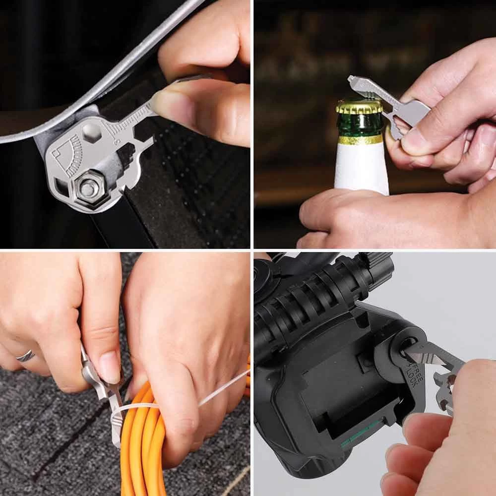 Multifunctional Key24, 24 Tools in 1, Screwdriver, Bottle Opener, Can Opener, Hex Key, For Hiking