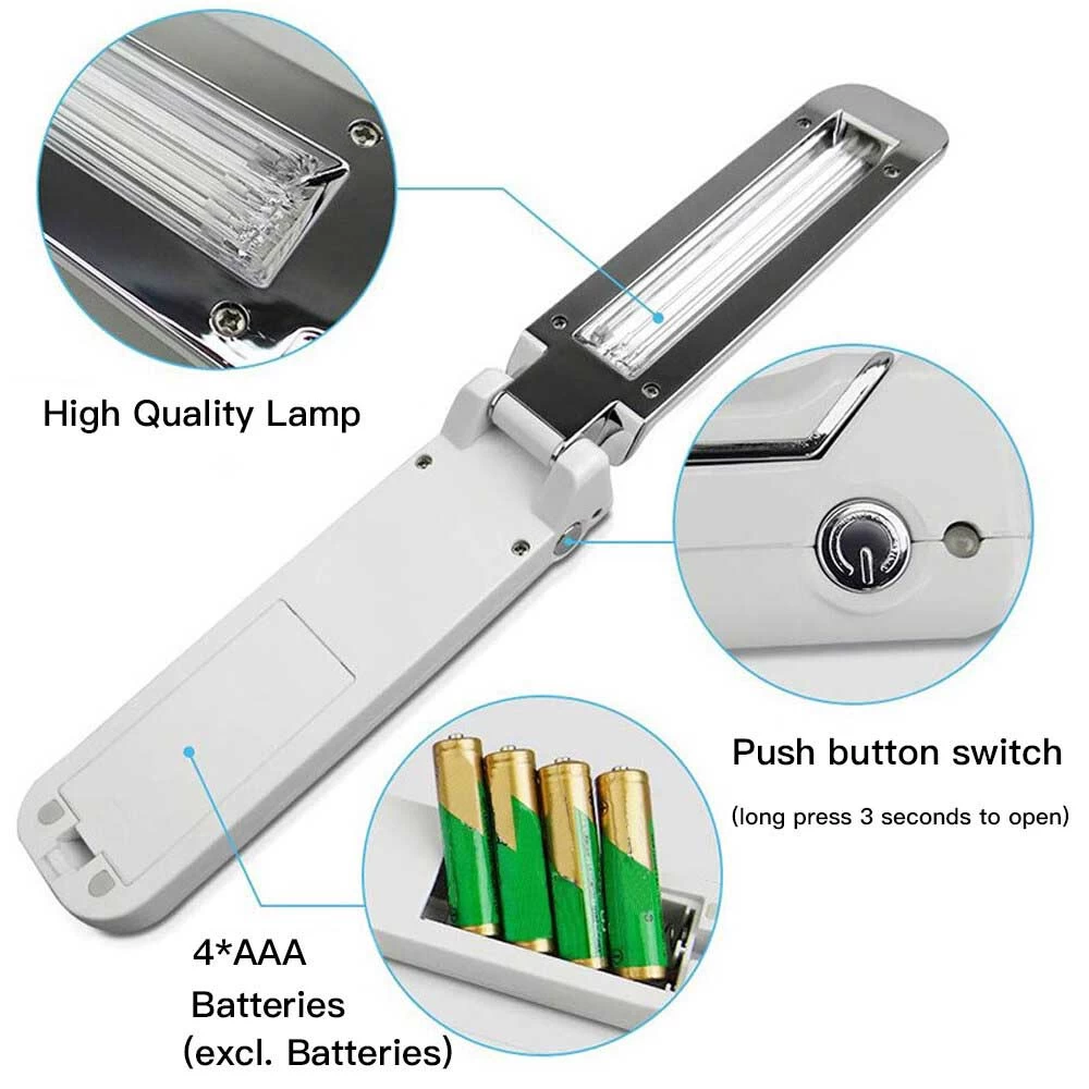 Foldable UV Disinfection Lamp, Battery-Free for Travel - UV Sanitizer Foldable - SanitizerPro