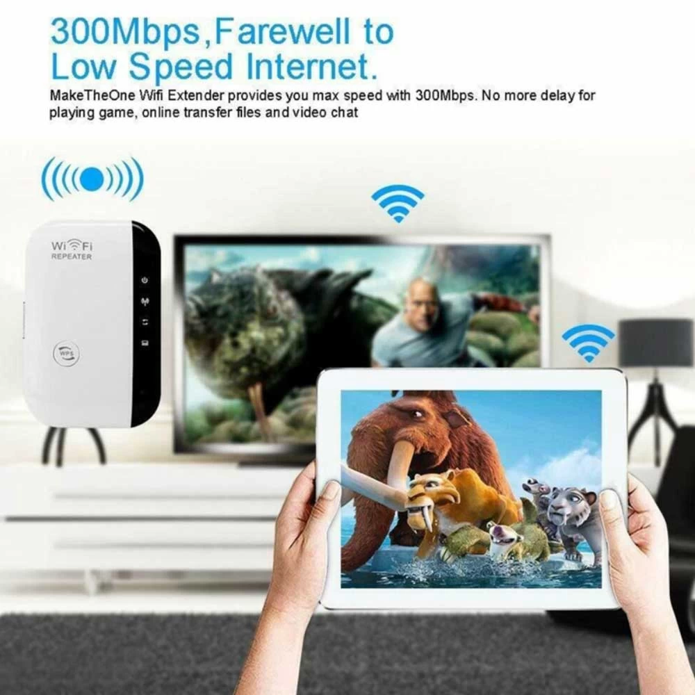 WIFI BOOSTER, WIRELESS WIFI BOOSTER, WIFI RANGE EXTENDER, COMPATIBLE WITH ALL WIFI DEVICES - WIFI SUPERBOOST